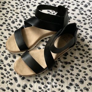 black sandals